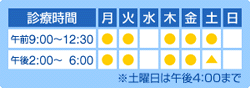 宮城県仙台市の歯科医院 インプラントの堀歯科医院　(仙台 歯医者 インプラント 歯列矯正 ):診察時間